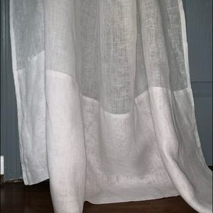 Pottery Barn 2 Belgian Flax Linen sheer drapes